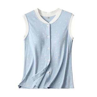 纯棉背心乳腺术后女放疗穿的衣服带胸垫一体式内衣外穿