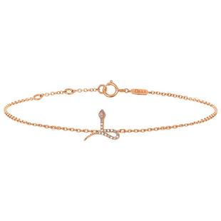 【3期免息】DJULA茱蕊 魔法系列18K金镶钻蛇形吊坠手链