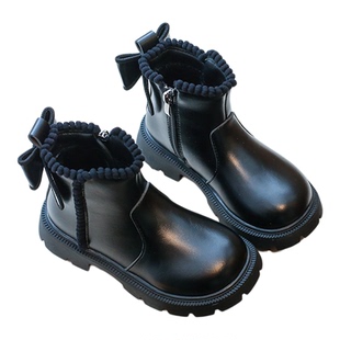 真皮女童靴子2025秋冬新款儿童软底公主短靴小女孩洋气加绒马丁靴