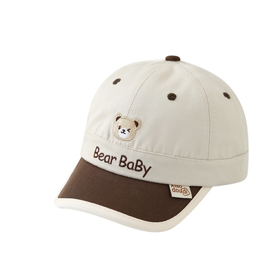 男童春秋薄款小熊防晒鸭舌帽