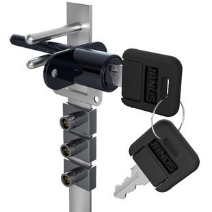 抽屉三联锁头办公电脑桌抽屉正侧面锁一锁三连抽屉家具长杆锁配件