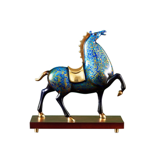 高档黄铜马到成功马摆件工艺品新中式客厅玄关办公室乔迁新居礼物