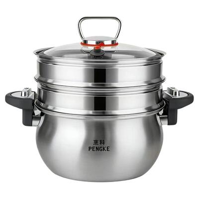 烹科不锈钢微压汤锅26cm7L家用锅