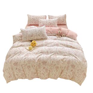 双层纱床单四件套2025新款被套床品被罩宿舍床上三件套非全棉纯棉