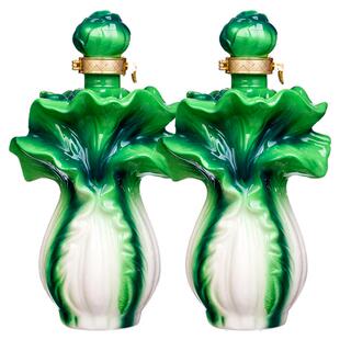 杏花村产地53度清香型白酒礼盒装2瓶白菜瓷瓶高粱原浆酒百财寓意