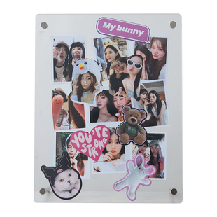 时几初 创意大头贴diy情侣拼图照片定制贴纸手工涂鸦礼物相框摆台