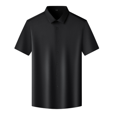 {含桑蚕丝}短袖衬衫男士夏季衬衣