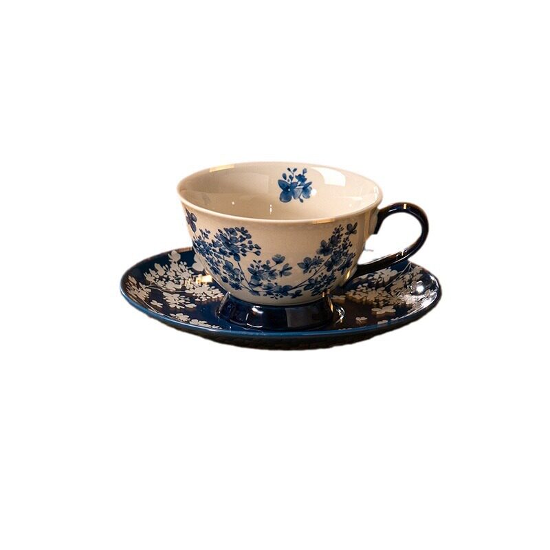 青花瓷轻奢复古茶壶杯子咖啡杯碟