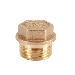 黄铜外丝堵头4分内丝水管堵帽家用四分管道闷头外牙丝堵内牙管帽