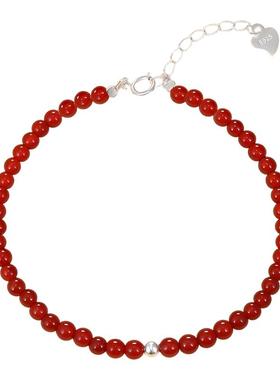 925纯银天然玛瑙手链女