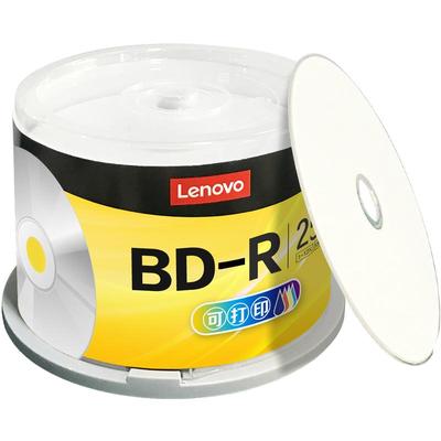联想25G蓝光可打印 BD-R蓝光碟 1-12速 空白光盘50GB 1-6x 台湾原产刻录光盘蓝光碟大容量光盘 50片桶装