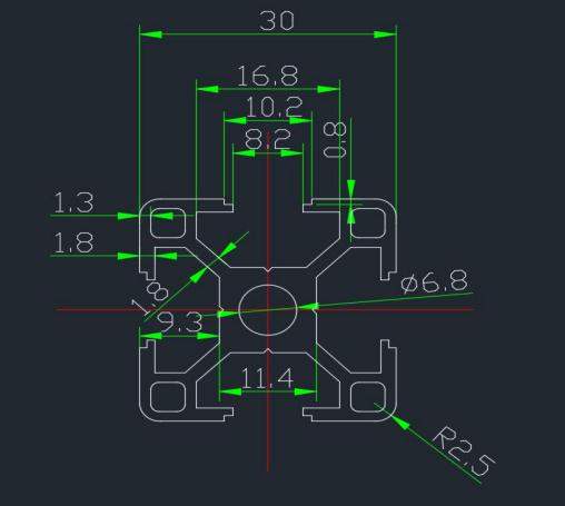 欧标工业铝型材铝合金型材30X30铝型材框架边框鱼缸3030铝型材