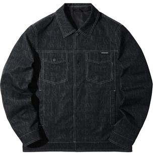 HLA/海澜之家panda wowo仿牛仔翻领夹克24冬新休闲羽绒服外套男款