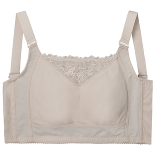 大胸内衣全罩杯夏季薄款聚拢防下垂无钢圈抹胸式全包显胸小的文胸