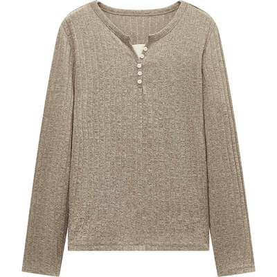 爱居兔假两件长袖针织衫女2025年秋季新款修身显瘦打底衫外穿上衣