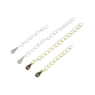 项链加长延长链尾diy配件链子水滴接长镀金银纯银手链调节链条