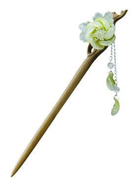 手工盘发黑木簪子黑檀木古风