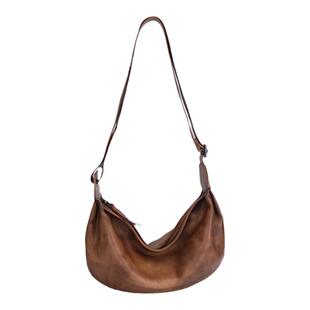 法缇斯新款单肩包头层牛皮斜挎包复古休闲女款百搭小众公文包高级