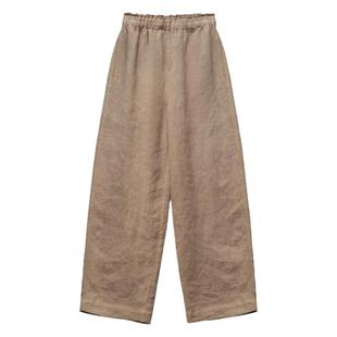 2026春款法国进口敦厚亚麻直筒裤高腰阔腿裤女休闲宽松长裤显腿长