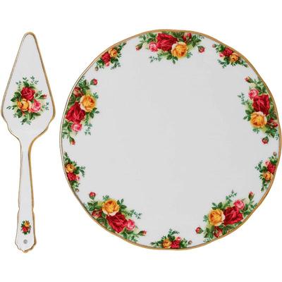 RoyalAlbert蛋糕盘老镇玫瑰