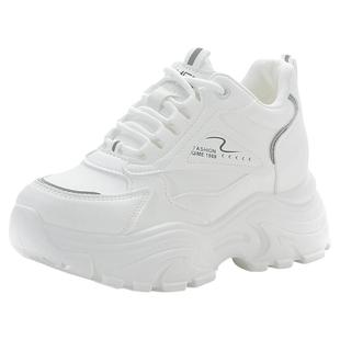 品牌特价真皮老爹鞋女百搭防滑小白鞋网红爆款小个子内增高运动鞋