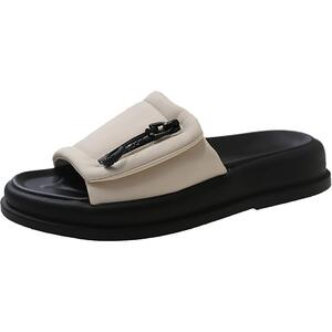 网红法式厚底凉拖鞋女夏外穿配裙子2024新款小众高级感外出沙滩鞋