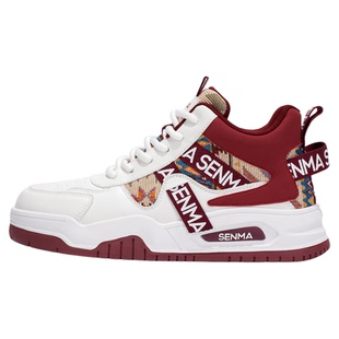 森马高帮男鞋新款冬季棉鞋潮流百搭男士板鞋真皮运动软底增高鞋子