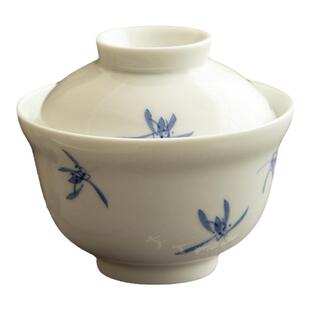 德化陶瓷【单盖碗满110ml纯手绘亮光】透明釉 仿古色 元宝泡茶碗