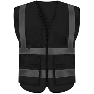 反光背心马甲可印字多口袋施工安全服骑行反光衣燕尾款荧光安全大