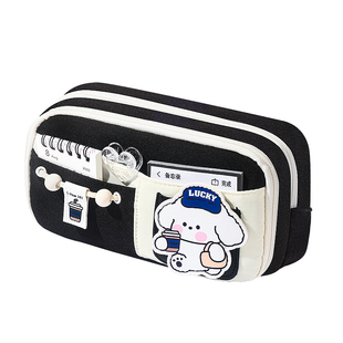 送魔术贴~超耐脏可爱小狗笔袋女生2026新款超火高颜值ins女孩款文具盒初中生大容量小学生男孩铅笔盒小众2025