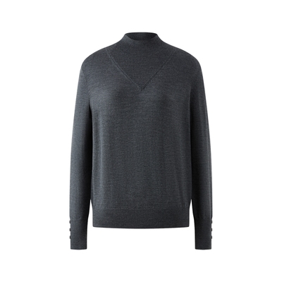 【可机洗羊毛】PRICH简约半高领V型织纹针织衫2025冬新款打底衫女