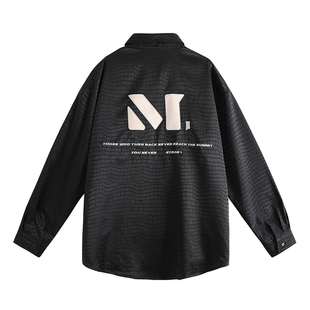 MANYSTON美式潮牌休闲格子衬衫男款春秋季高级感痞帅长袖衬衣外套