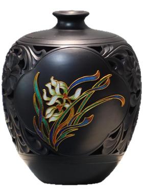 龙山黑陶团圆罐山东济南特色非遗文创手工艺品茶摆件花插企业礼品