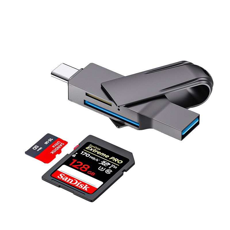 读卡器多合一高速USB3.0万能sd插内存卡tf存储卡typec转换ccd多功能otg手机相机笔记本电脑U盘行车记录仪车载