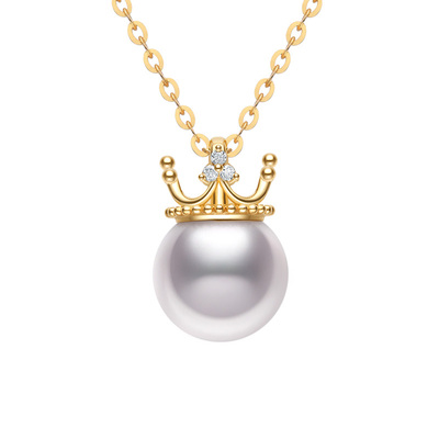 【七夕礼物】18K金钻石珍珠吊坠