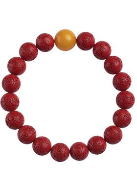 高品质朱砂马年本命年手串