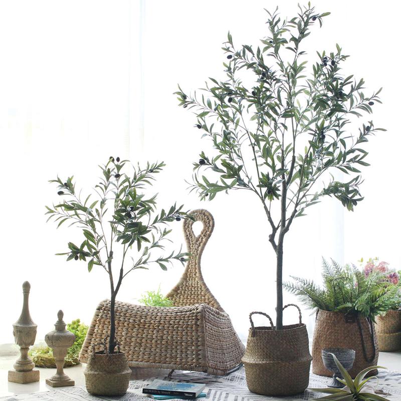 新疆包邮ins北欧仿真绿植盆栽装饰假植物家居绿仿真植大型室内橄