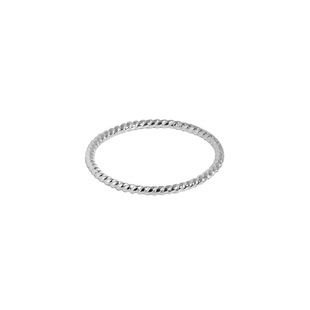 Ins韩国博主同款极简简约925纯银超细麻花闭口戒指指环素银素圈VF