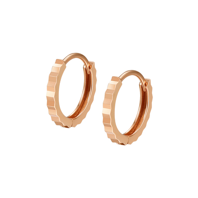 明牌珠宝18K金齿轮耳环