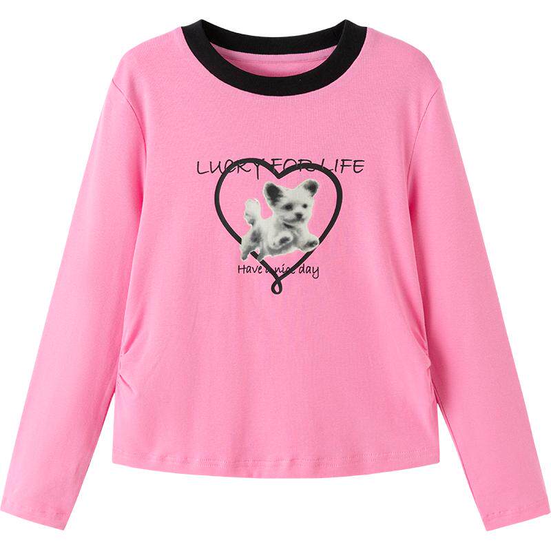 【balaOne】巴拉巴拉童装儿童长袖t恤女童2026春季新款收腰上衣潮