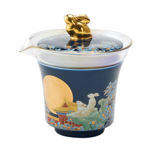 故宫 瑞兔迎月便携茶具套装 创意礼物 茶杯茶壶 故宫官方旗舰店