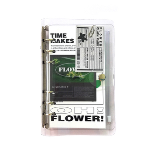 时间开物原创6孔透明活页本替换芯打孔器ins风简约A6手账本笔记本