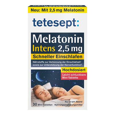 tetesept德舒倍褪黑素2.5mg维生素B强效舒缓片30片*2盒装