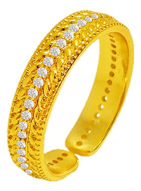 麦穗开口戒指女款原创百精致闪钻