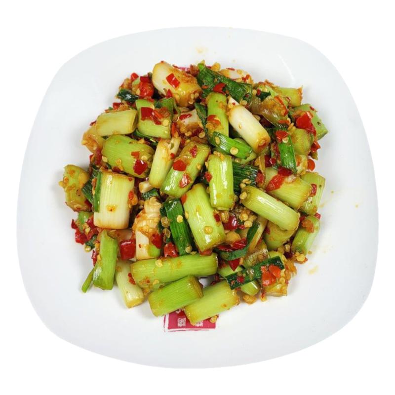 江西特產(chǎn)腌辣菜新鮮大蒜苗根須下飯菜大蒜桿辣椒醬剁椒速食菜醬菜