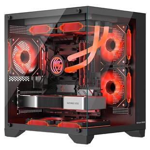长城视界S1mini海景房机箱无立柱MATX台式电脑240水冷