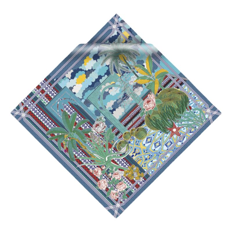新品真丝丝巾花园地图创意礼物