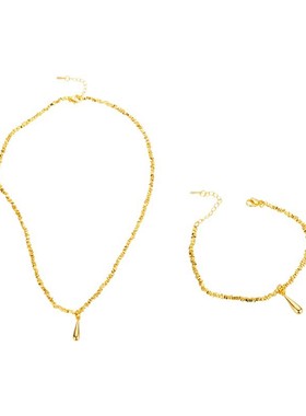 碎碎金水滴手链项链套装