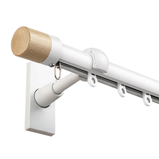 坚美加厚铝合金罗马杆窗帘杆静音侧装双杆窗帘轨道免加厚滑道滑轨