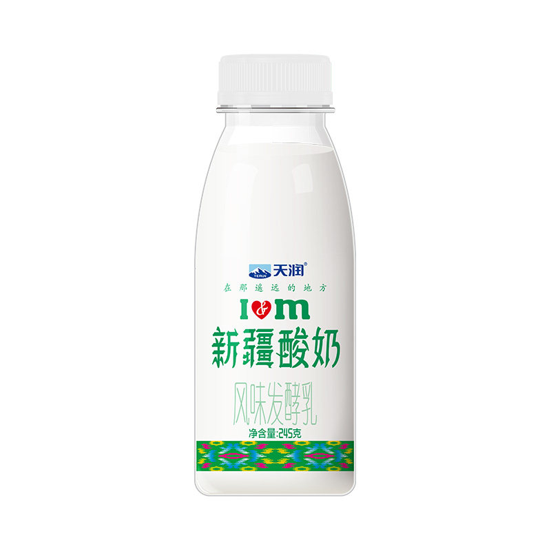 天润新疆酸奶原味低温瓶装便携风味发酵乳245g*8瓶
